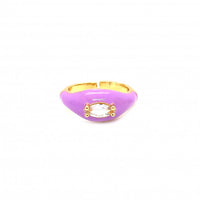 CZ Oval Enamel Ring
