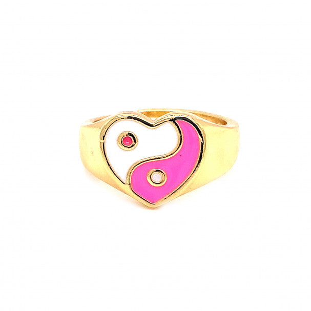 Yin Yang Heart Ring