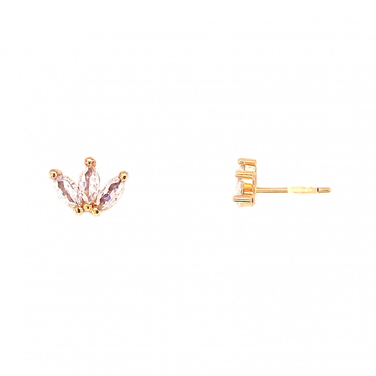 Triple Marquise CZ Stud - Gold Plated