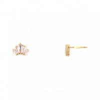 Baguette CZ Stud - Gold Plated