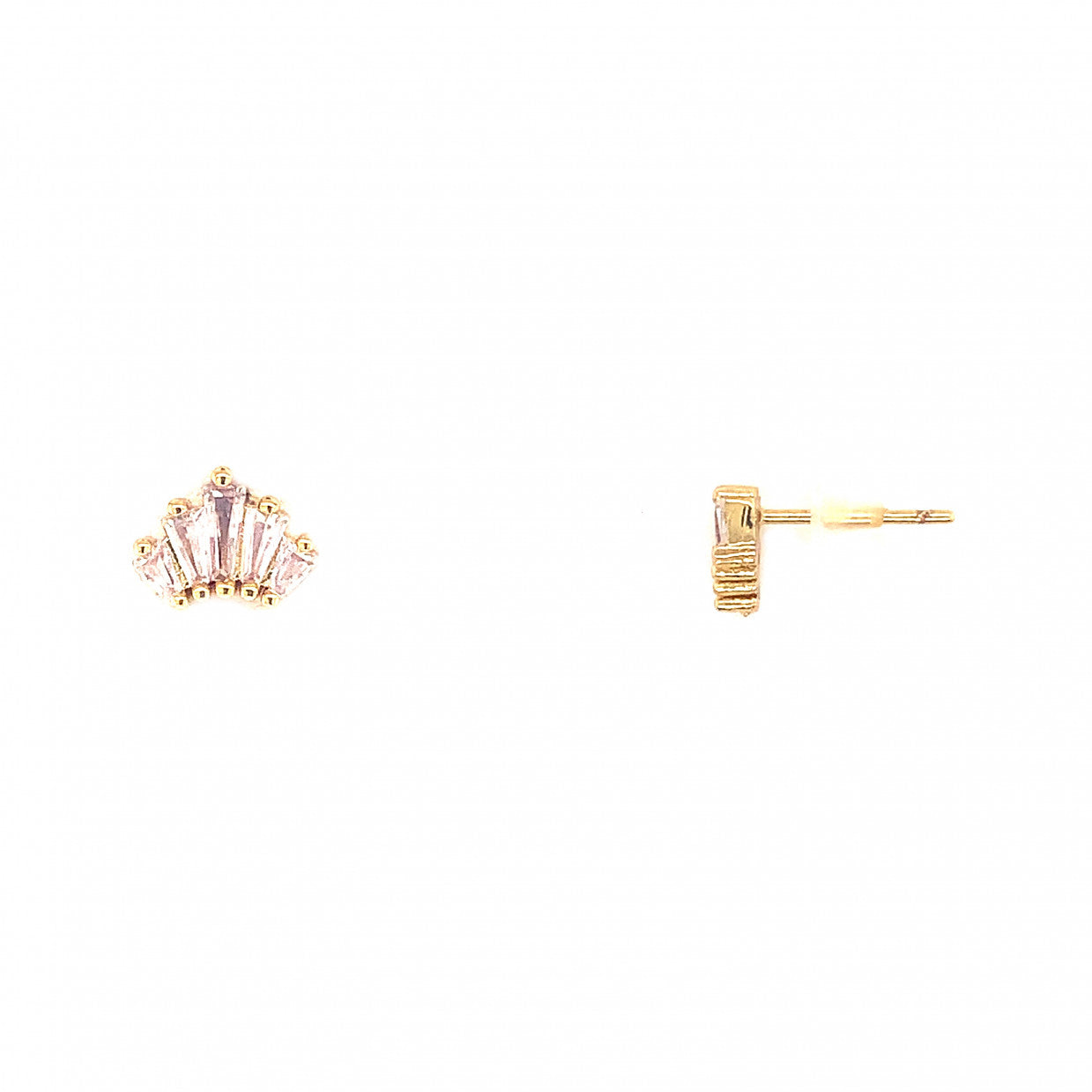 Baguette CZ Stud - Gold Plated