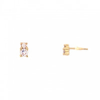 Double CZ Stud - Gold Plated