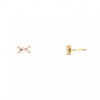 Baguette CZ Stud - Gold Plated
