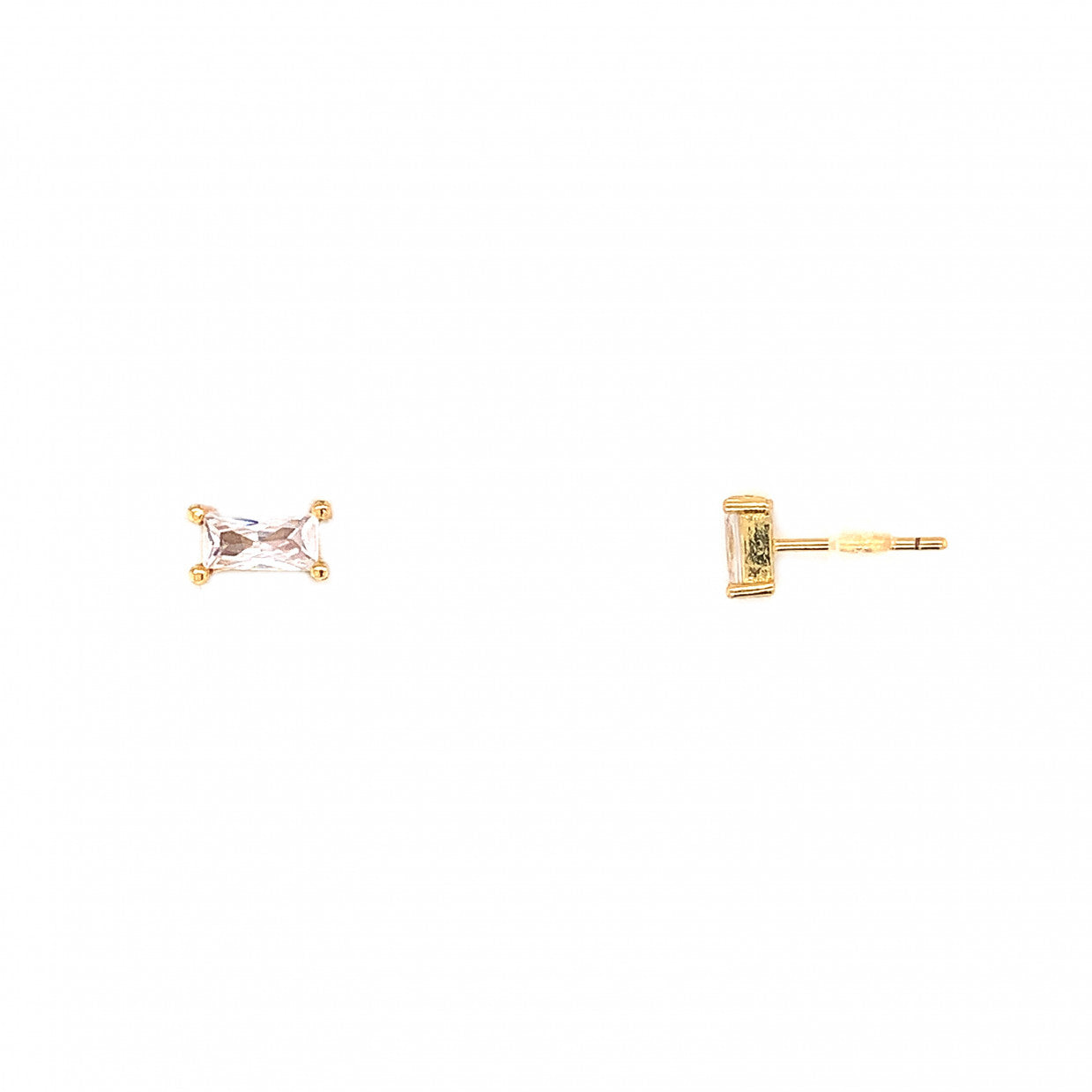 Baguette CZ Stud - Gold Plated