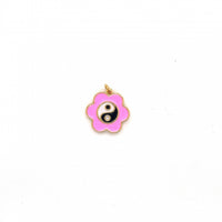 Enamel Yin Yang Flower Charm