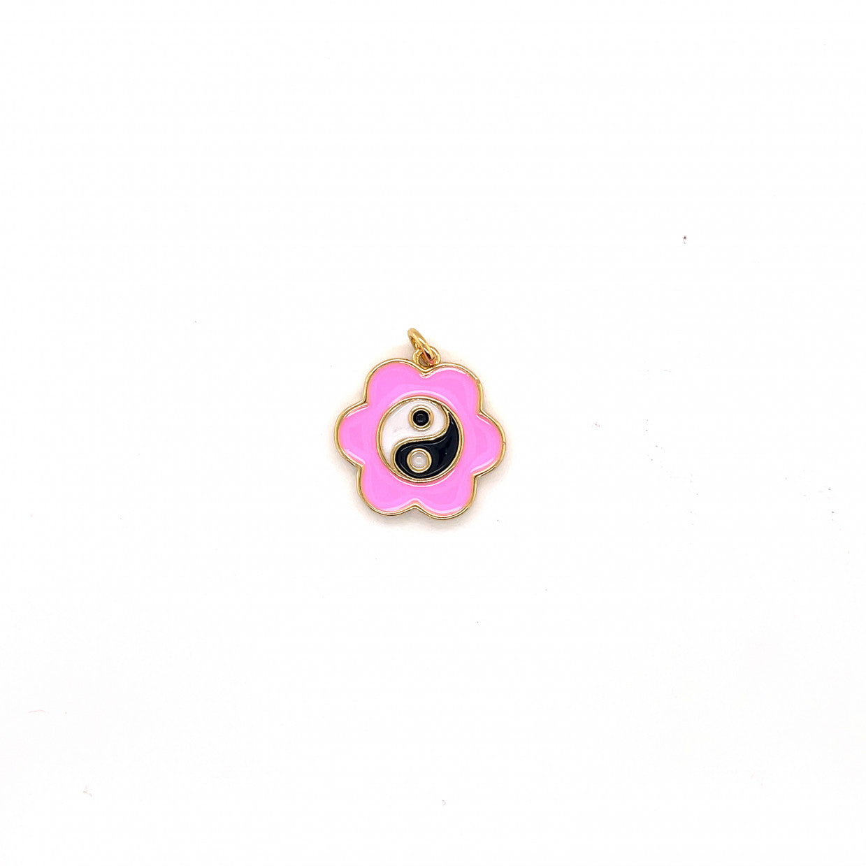 Enamel Yin Yang Flower Charm
