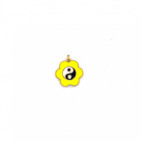 Enamel Yin Yang Flower Charm
