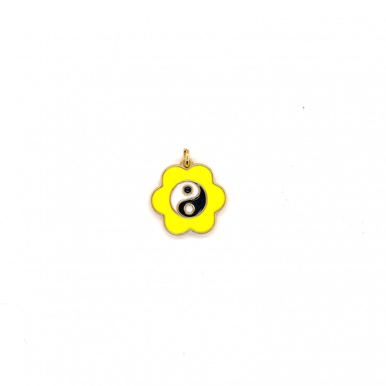 Enamel Yin Yang Flower Charm