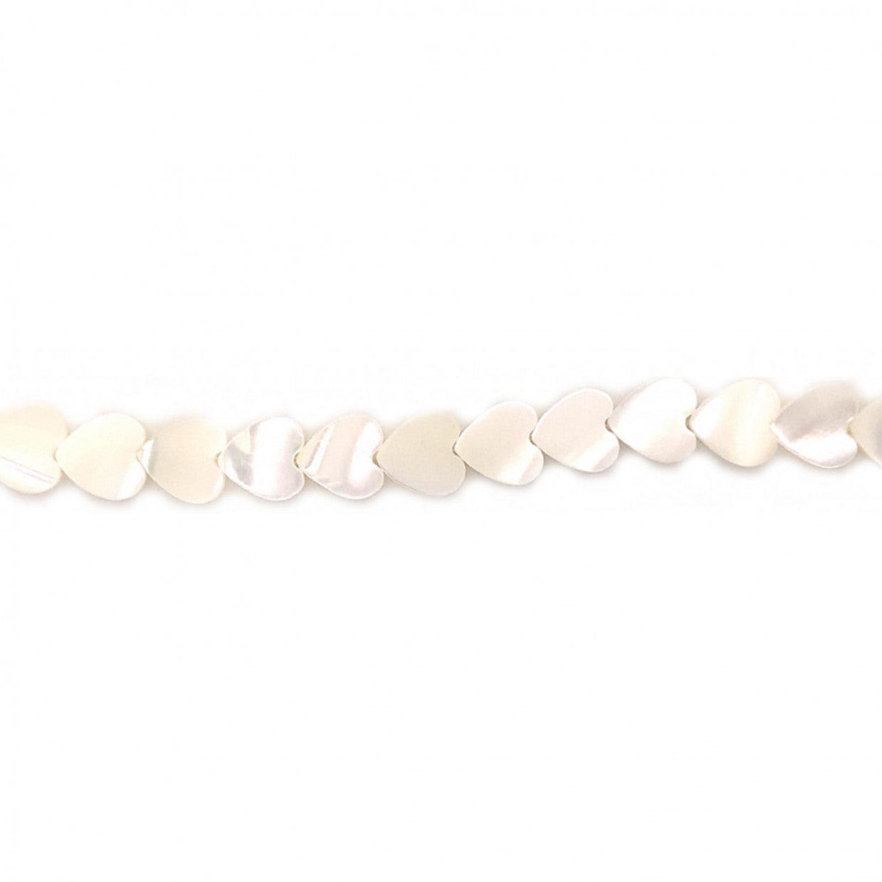 White Shell Mother of Pearl Heart Beads