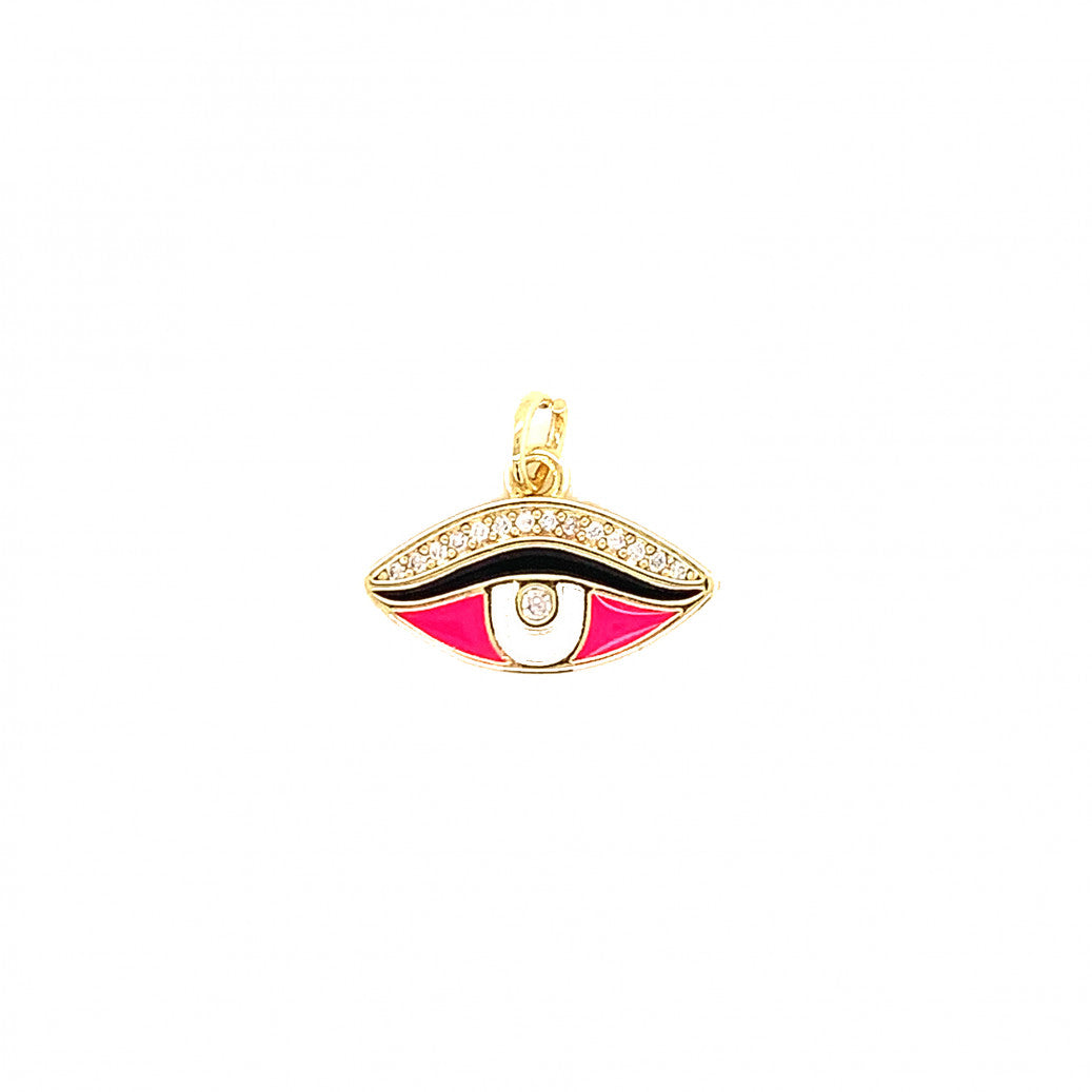 CZ Enamel Evil Eye Charm