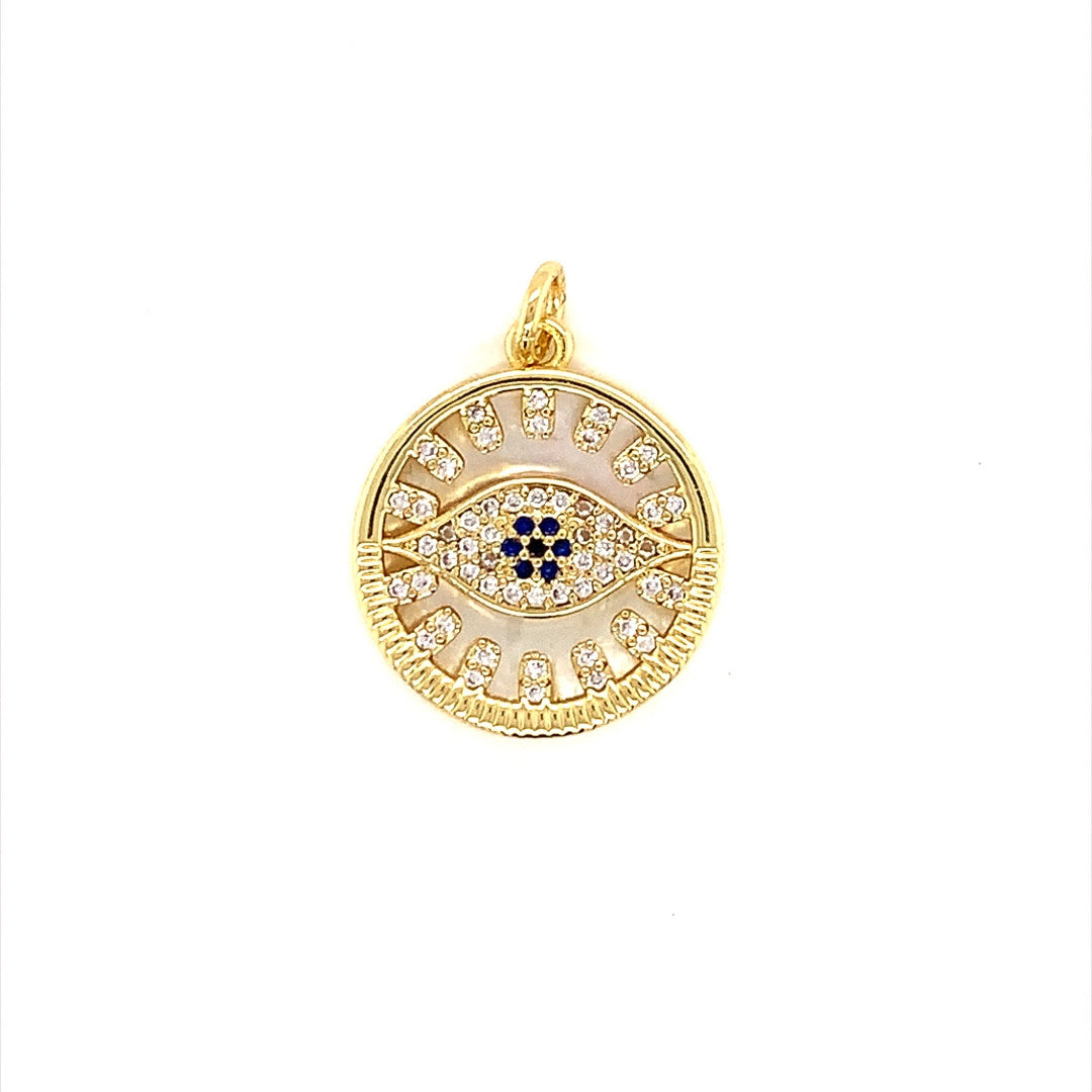 Shell Pearl Evil Eye Charm