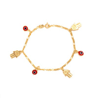 Evil Eye & Hamsa Figaro Bracelet