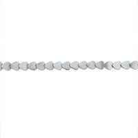 Silver Plated Heart Hematite Beads