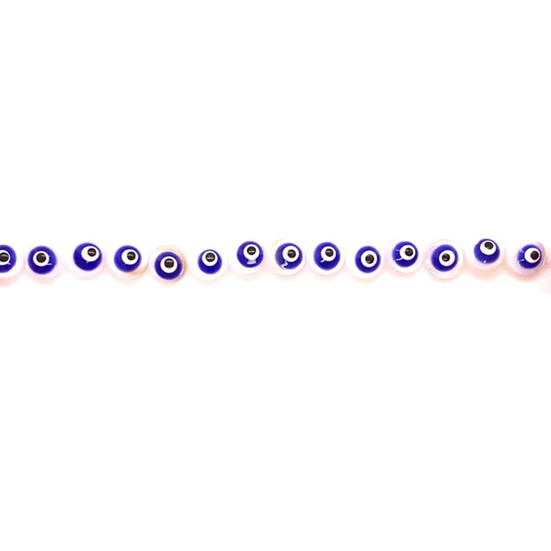 Hand Painted Flat Evil Eye Shell Pearl Beads