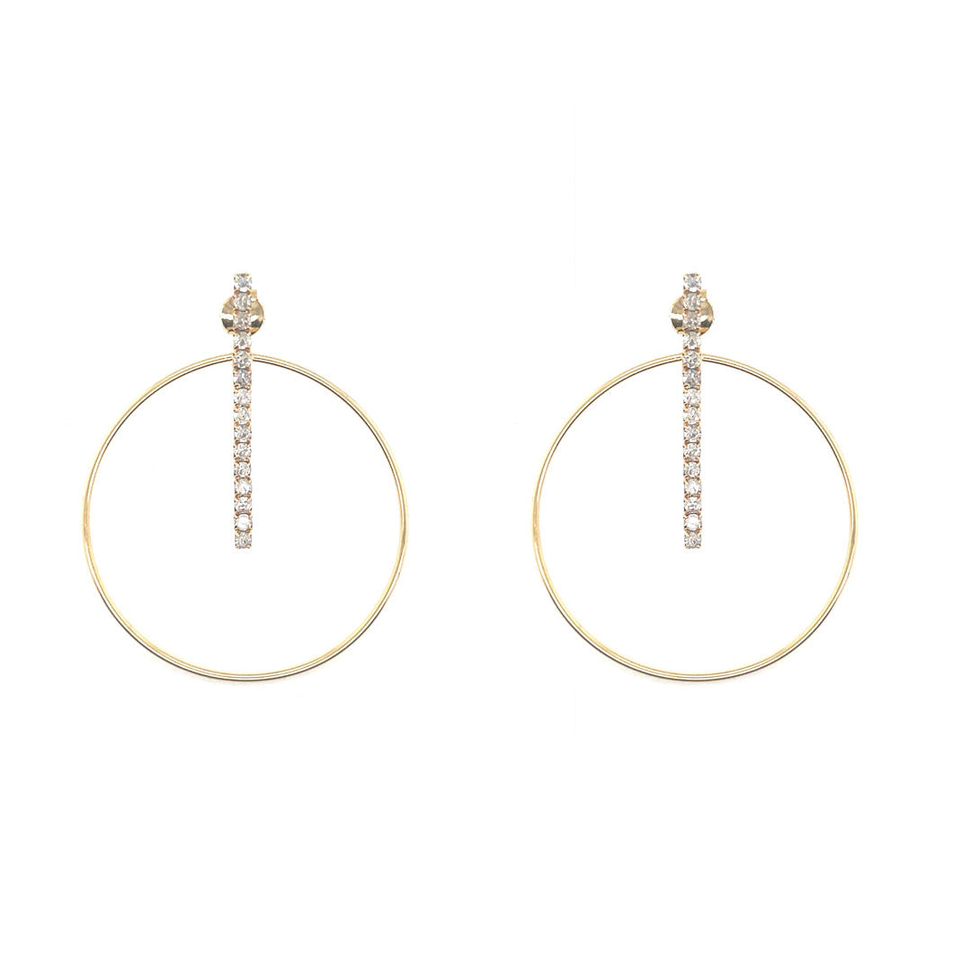 CZ Circular Drop Earrings - Gold Filled