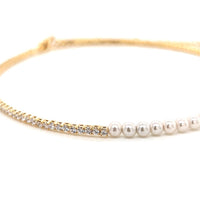 Tennis Choker with Pearl Accents