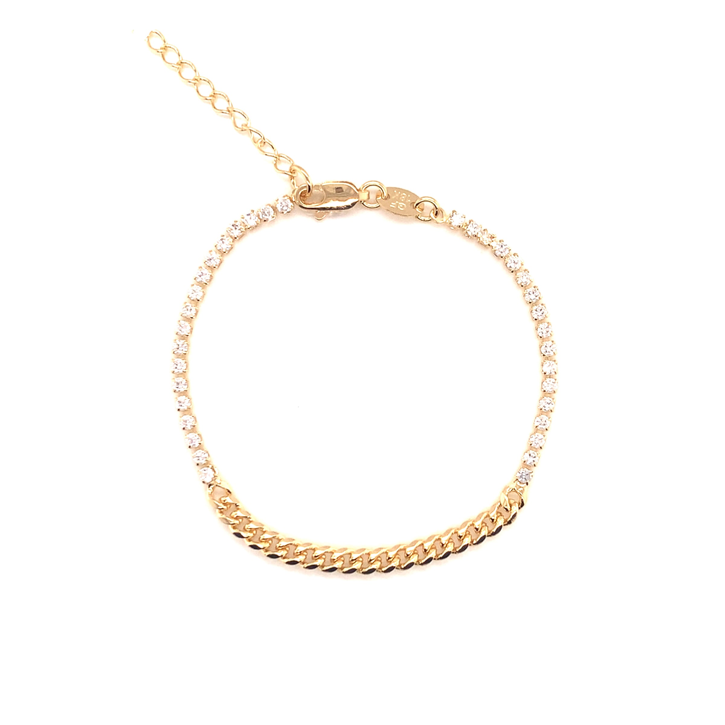 CZ Curb Tennis Bracelet