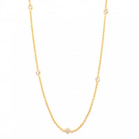 Cable Necklace with CZ Station Accents