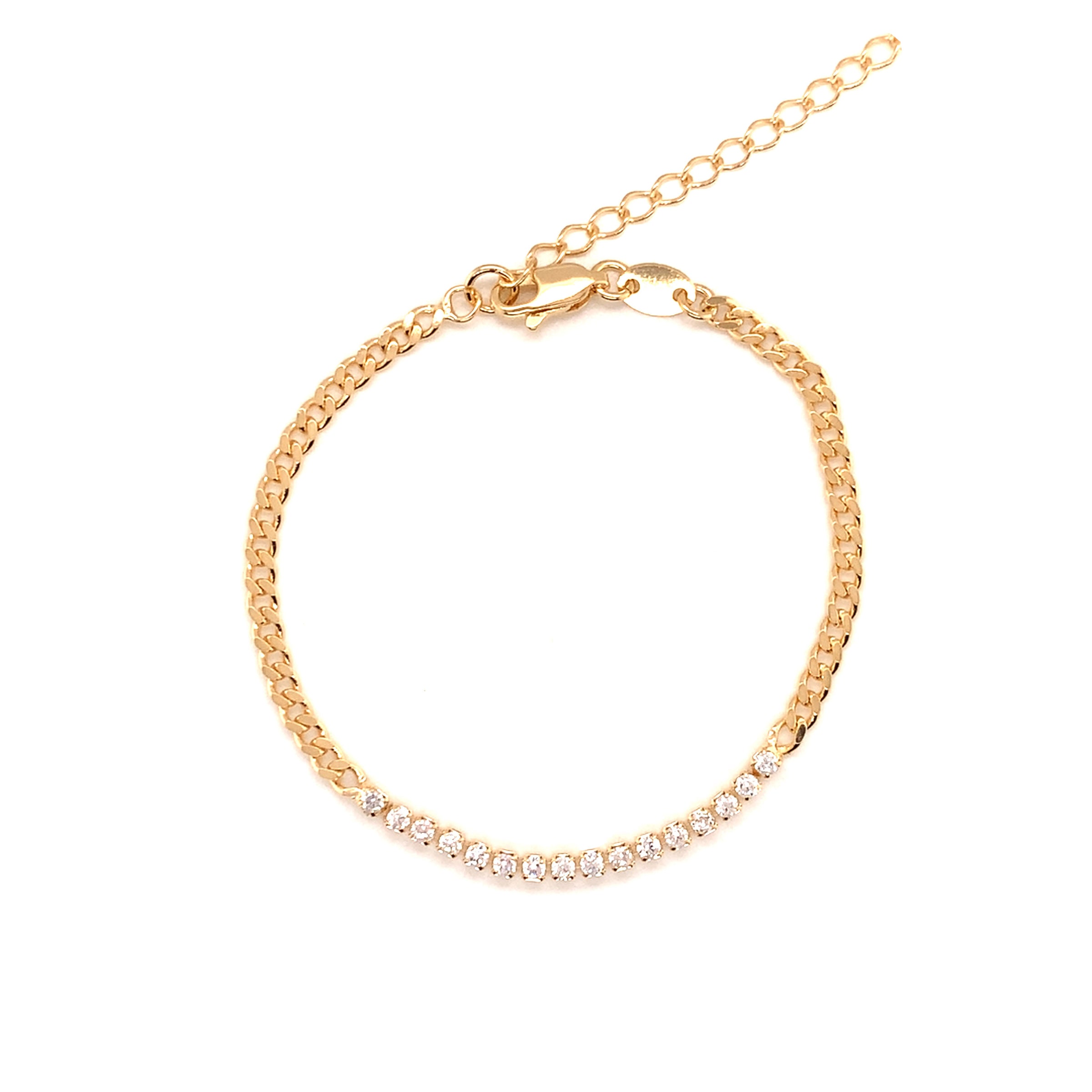 CZ Curb Tennis Bracelet
