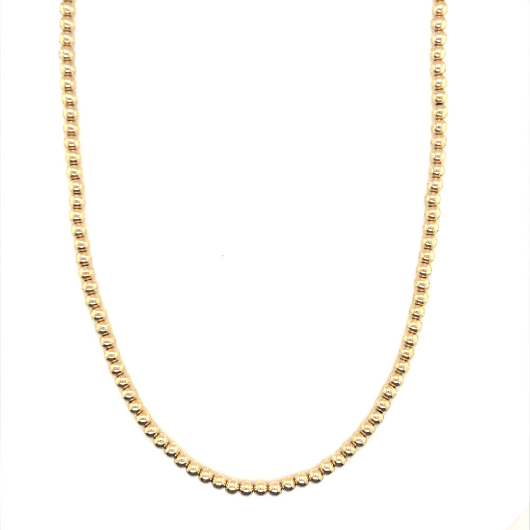14" 3mm Beaded Necklace + 2" Extension