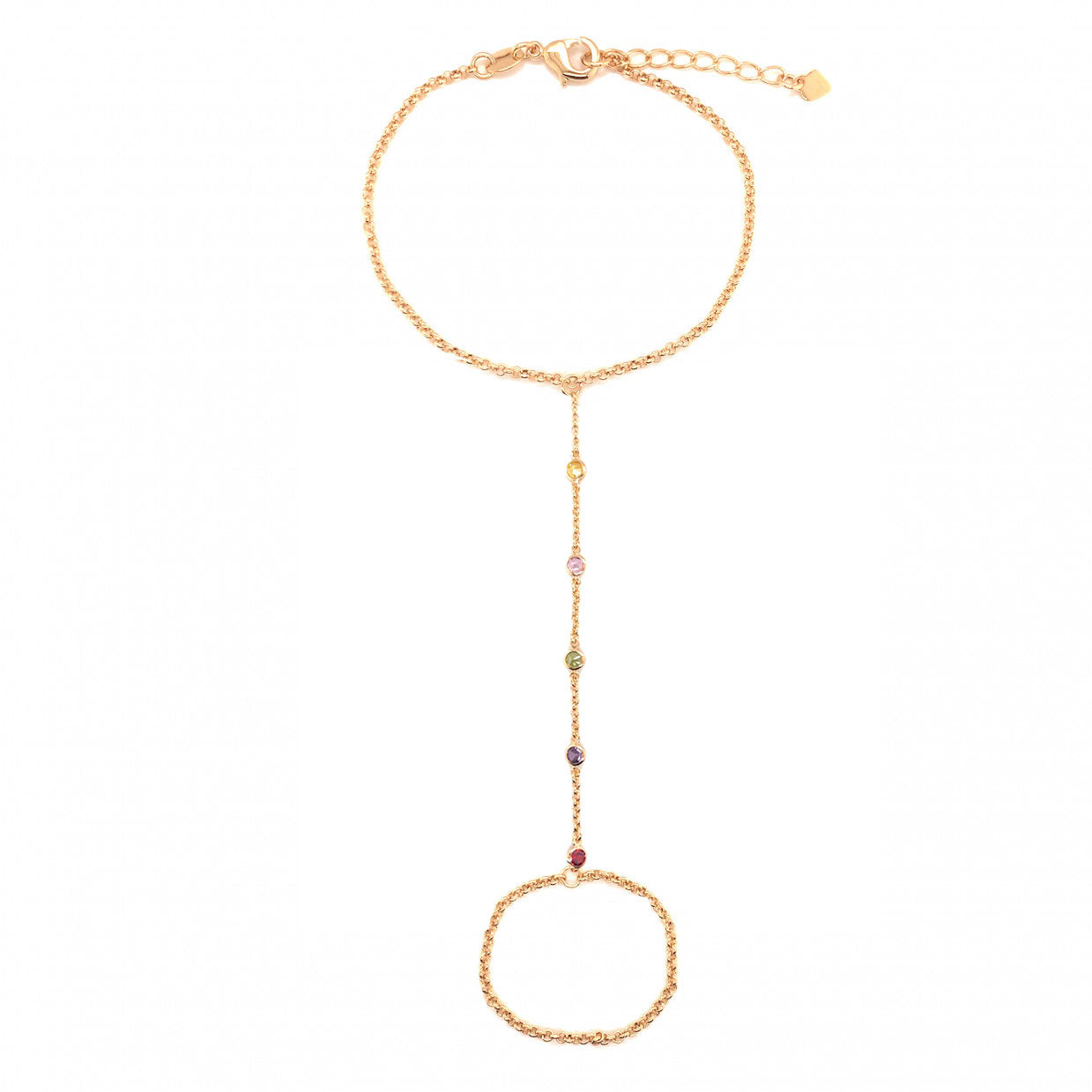 Colored Crystal Hand Chain