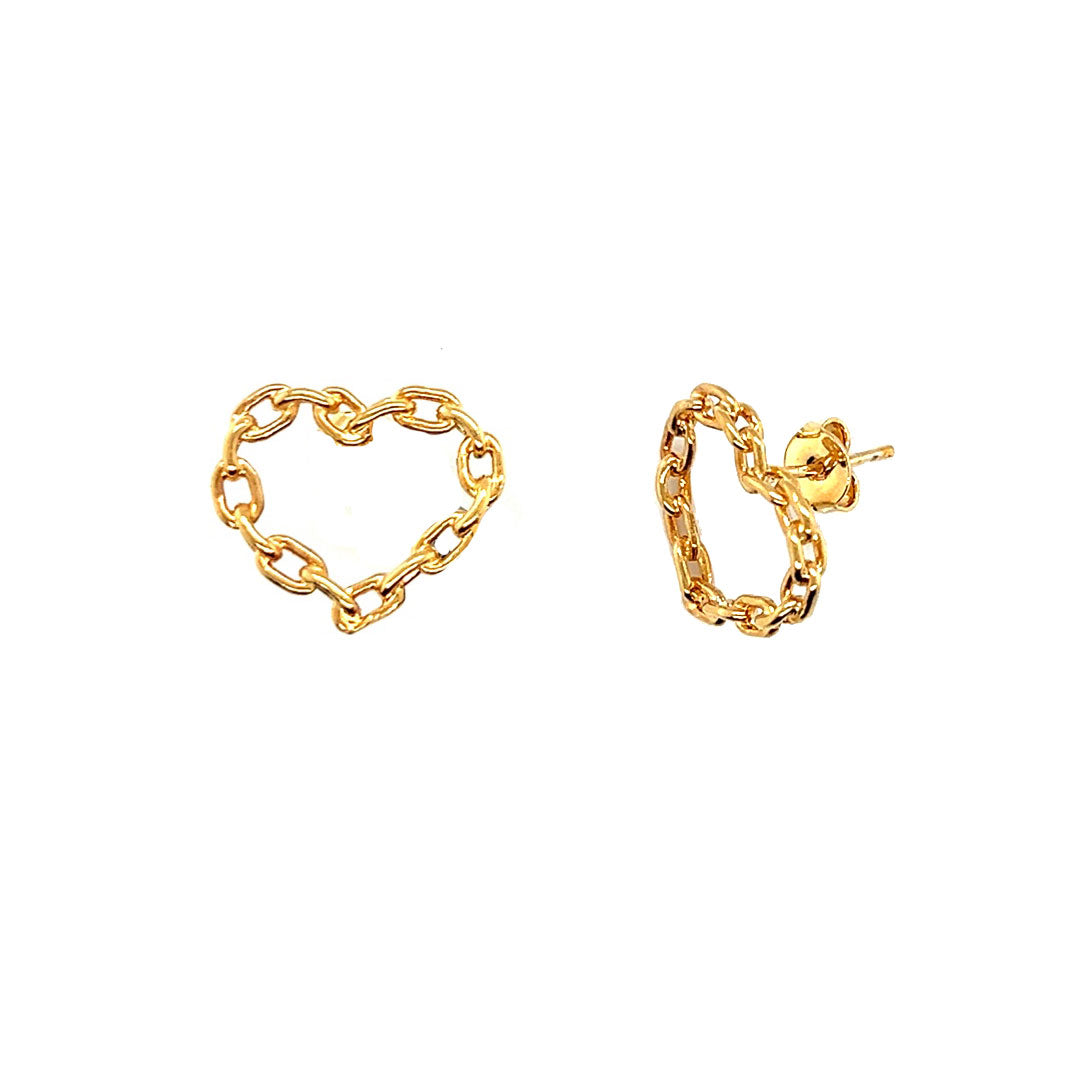 18mm x 16mm Chain Link Heart Studs