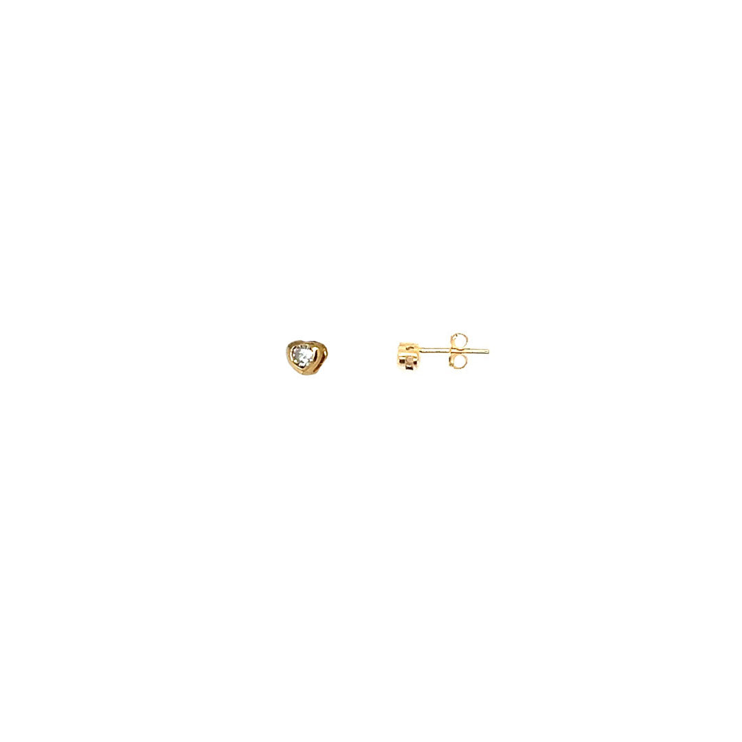 4mm CZ Heart Studs - Gold Filled