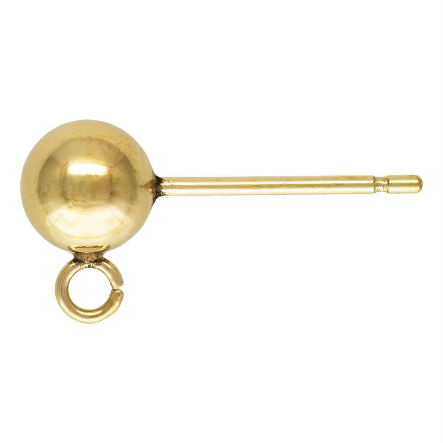 5mm Ball Earring with Open Ring - Gold Filled