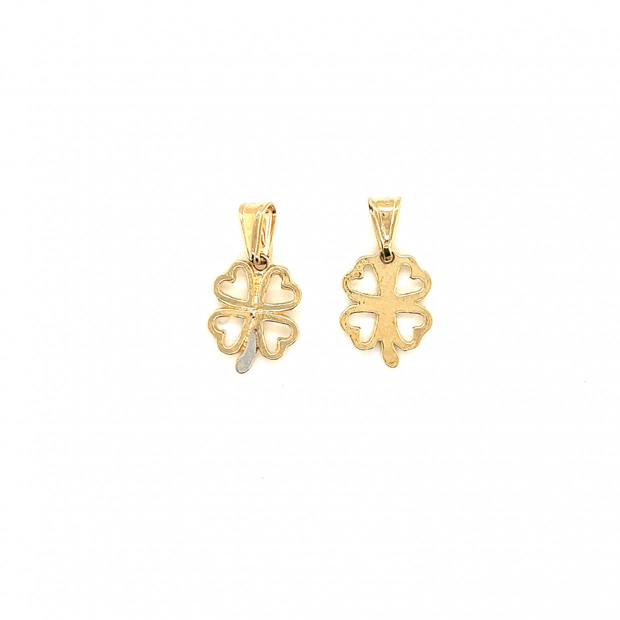 Two Tone Clover Pendant 16mm - Gold Filled