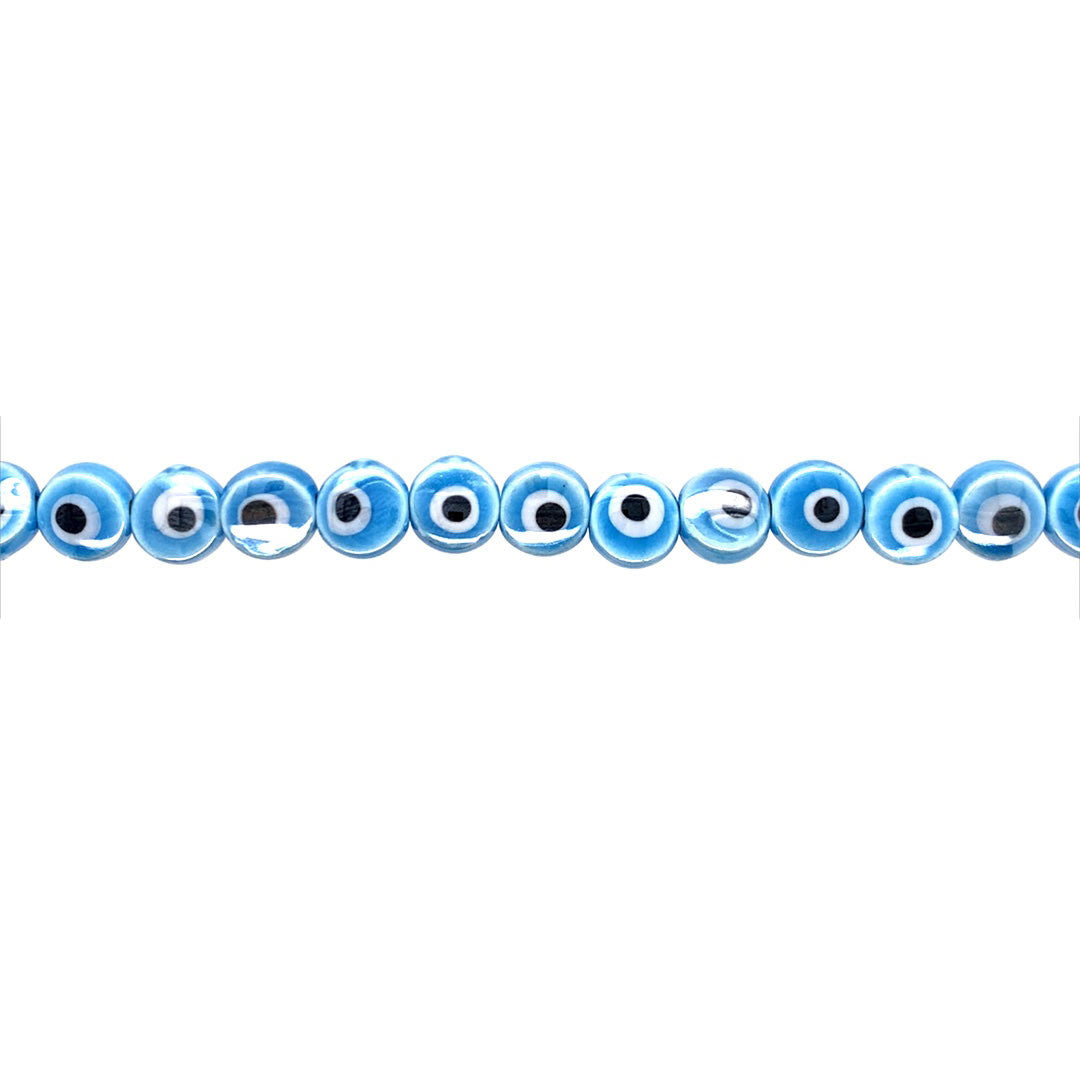Evil Eye Flat Ceramic Beads