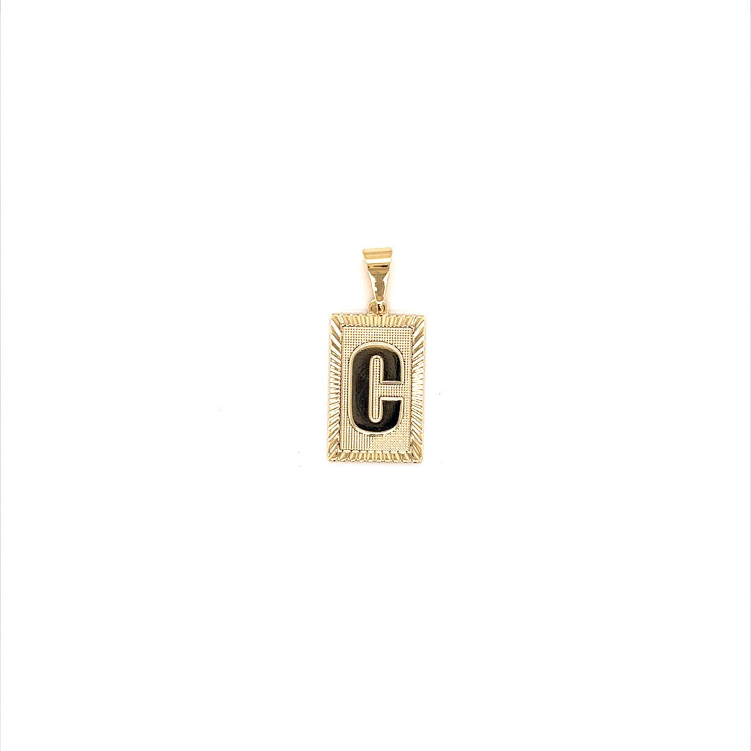 Block Initial Pendant 12mm - Gold Filled