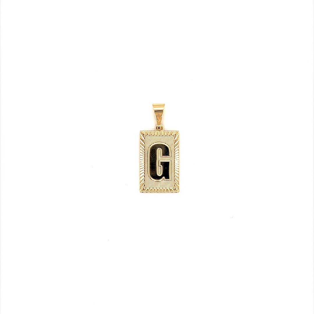 Block Initial Pendant 12mm - Gold Filled