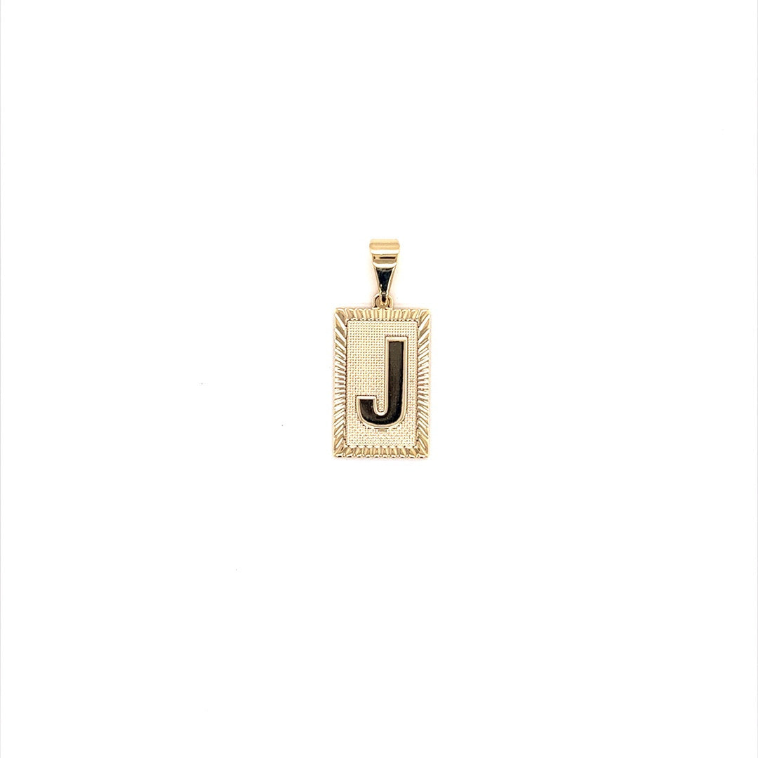 Block Initial Pendant 12mm - Gold Filled