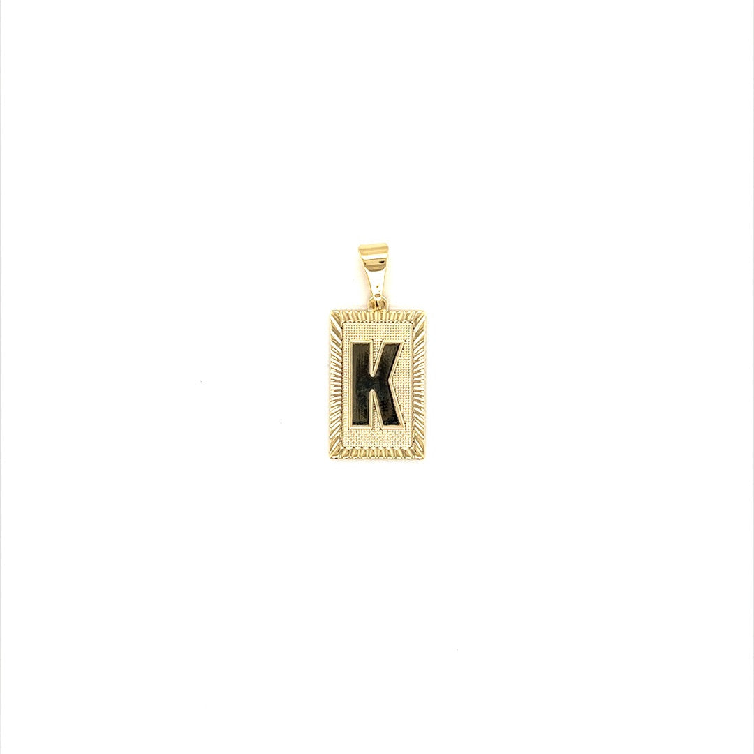 Block Initial Pendant 12mm - Gold Filled