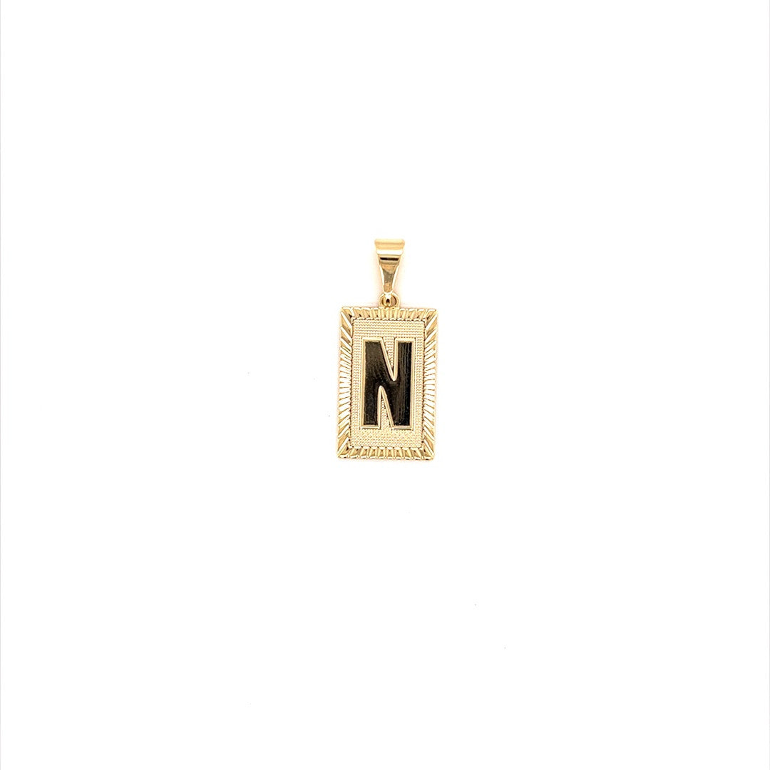 Block Initial Pendant 12mm - Gold Filled
