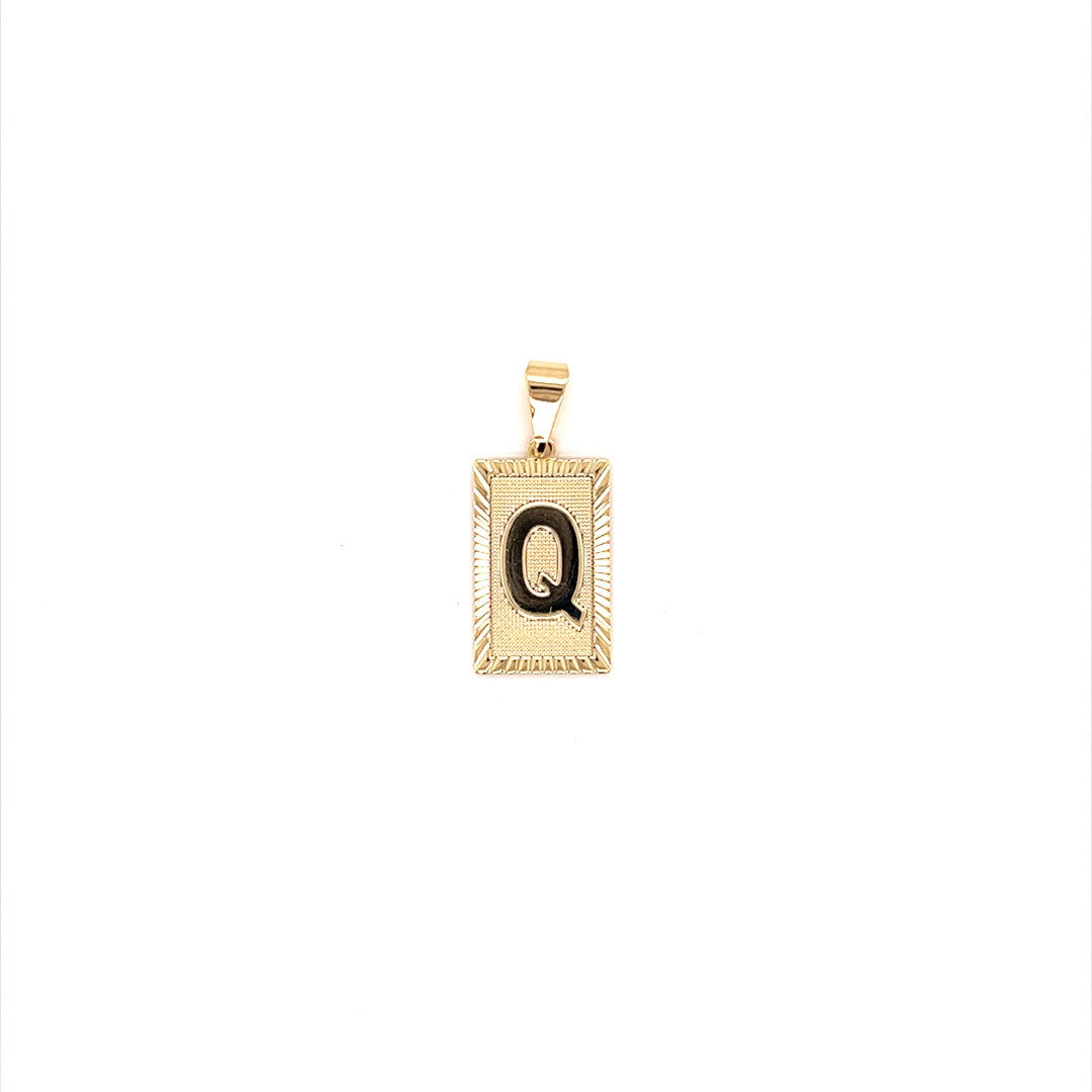 Block Initial Pendant 12mm - Gold Filled