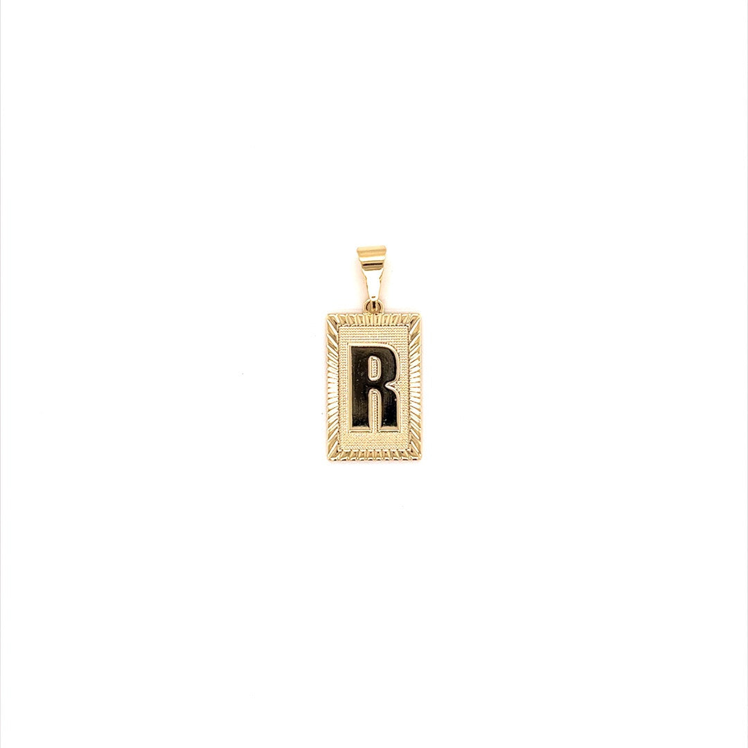 Block Initial Pendant 12mm - Gold Filled
