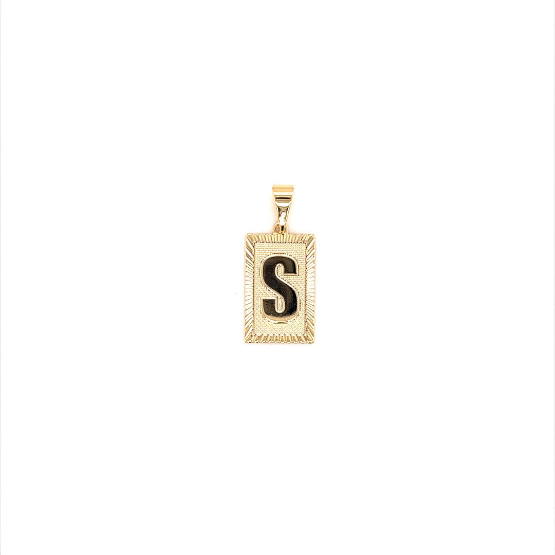 Block Initial Pendant 12mm - Gold Filled
