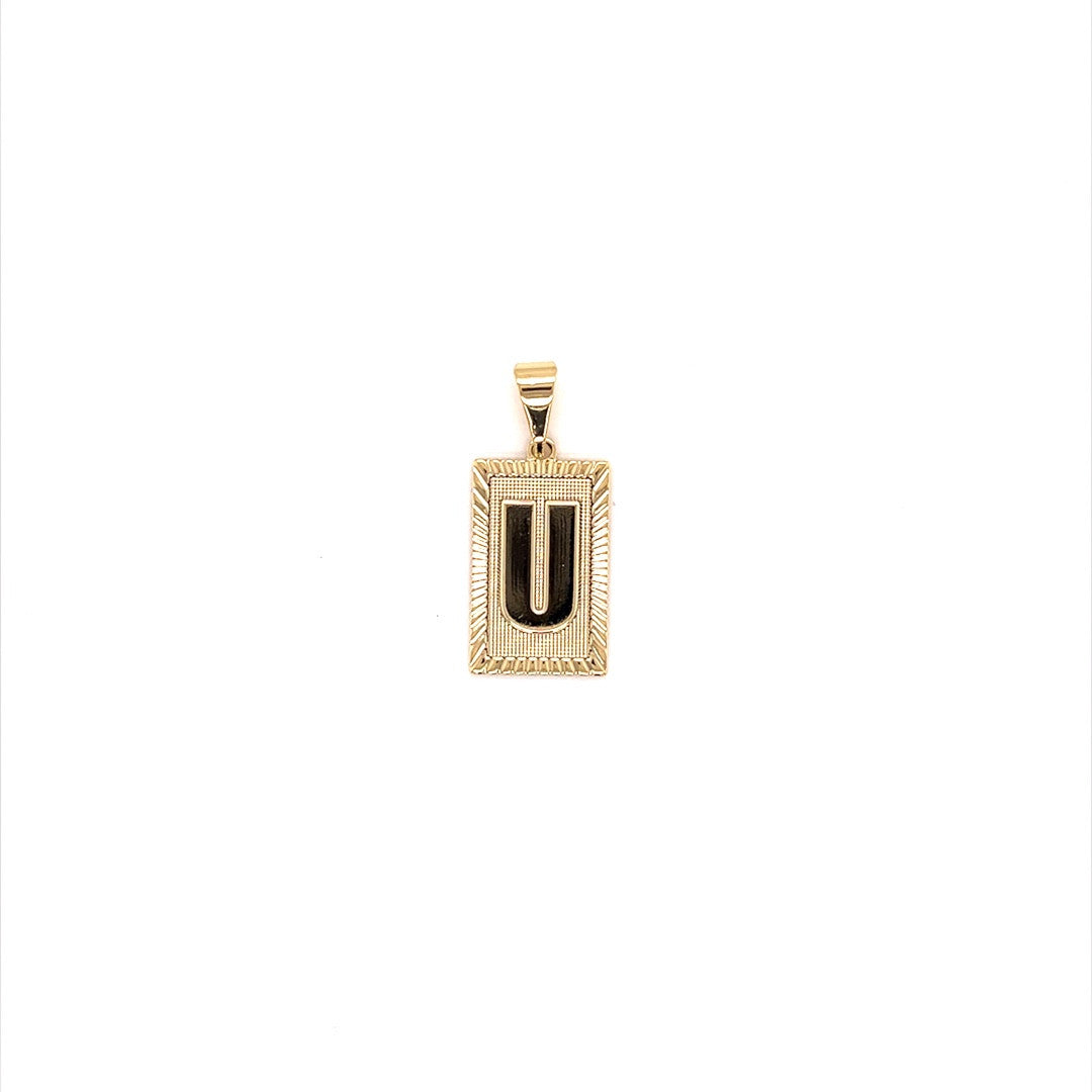 Block Initial Pendant 12mm - Gold Filled