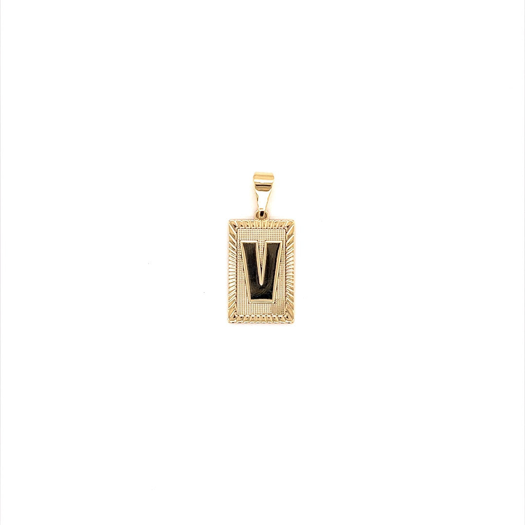 Block Initial Pendant 12mm - Gold Filled