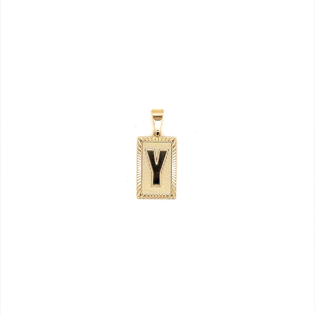 Block Initial Pendant 12mm - Gold Filled