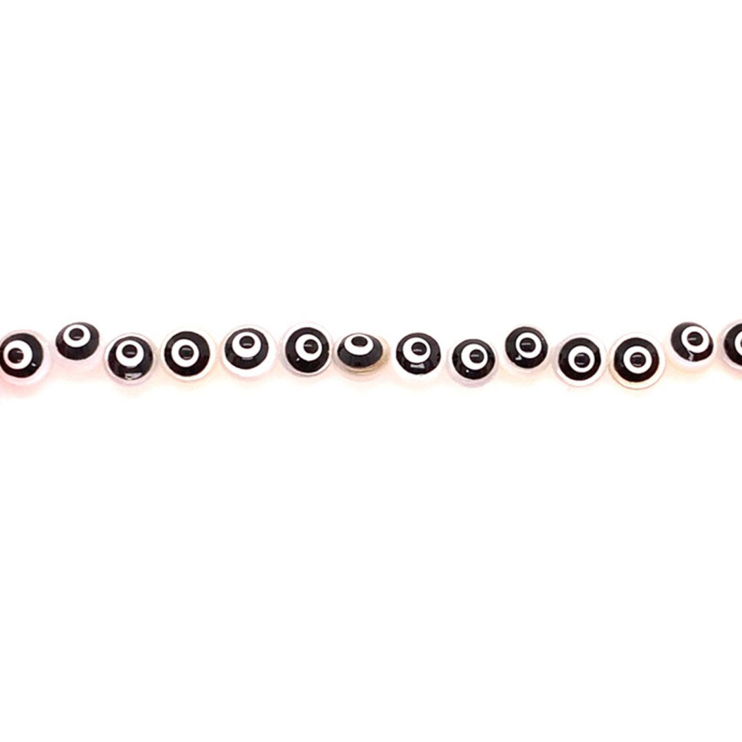 Hand Painted Flat Evil Eye Shell Pearl Beads