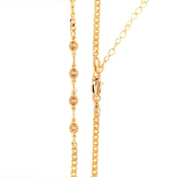 Curb Necklace with Puff Accents