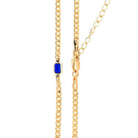 Curb Necklace with Gemstone Accent