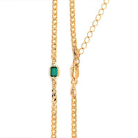 Curb Necklace with Gemstone Accent