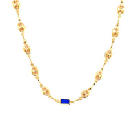 Puff Necklace with Gemstone Accent