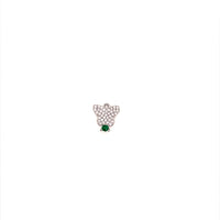 Emerald CZ Butterfly Charm 4mm - Brass