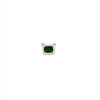 Emerald CZ Connector 12mm - Brass