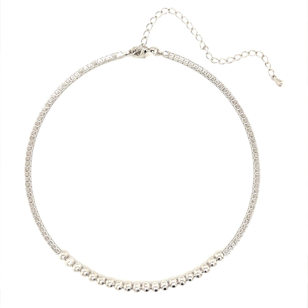 Tennis Choker with Beaded Accents