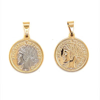 Two Tone Coin Pendant 23mm - Gold Filled
